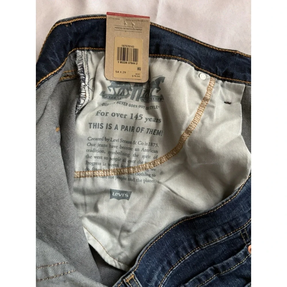 NEW Levi's 541 Athletic Taper Fit Jeans Stretch Blue Men's 52 X 29 Levi's Jeans